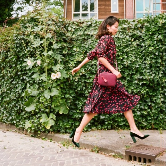 J. Crew Cherry 🍒 Pleated Midi Skirt - Picture 2 of 4